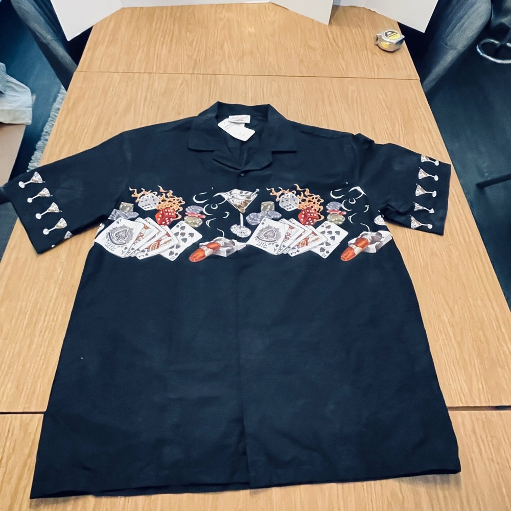Men's Black Graphic Button Down Shirt